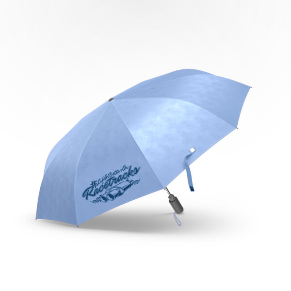 Automatik-Taschenschirm “#LIFEISBETTERONRACETRACKS"
