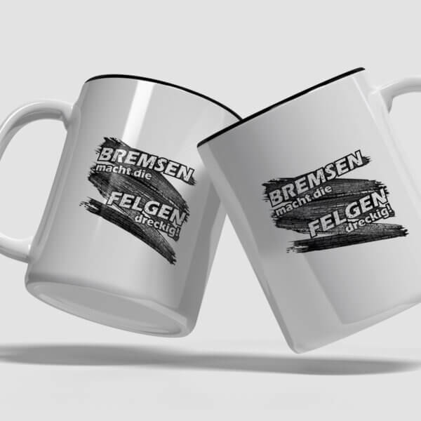 Kaffeetasse Bremsen macht die Felgen dreckig