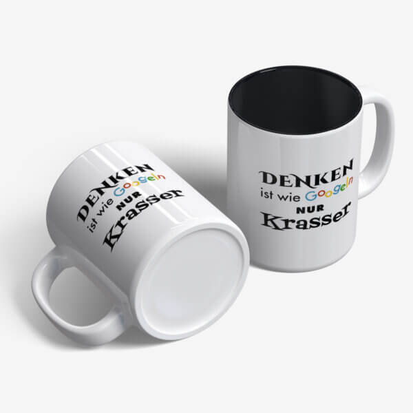 Funny mug printed with motif Denken ist wie googeln - Image 5
