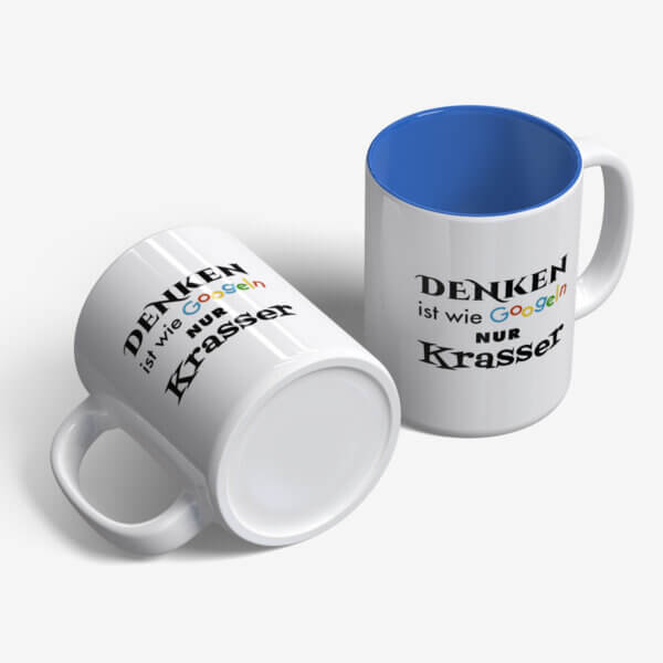 Funny mug printed with motif Denken ist wie googeln - Image 4